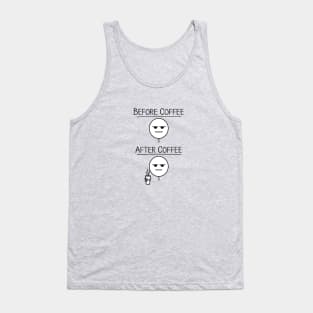 Funny Before and After Coffee Drawing Tank Top